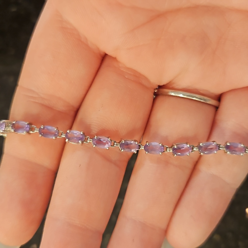 Amethyst Sterling Silver Bracelet